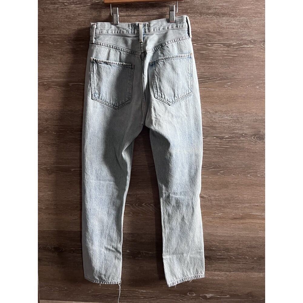 Agolde Jeans Womens Size 24 Riley Straight Crop Denim Button Fly Distressed - Picture 7 of 9